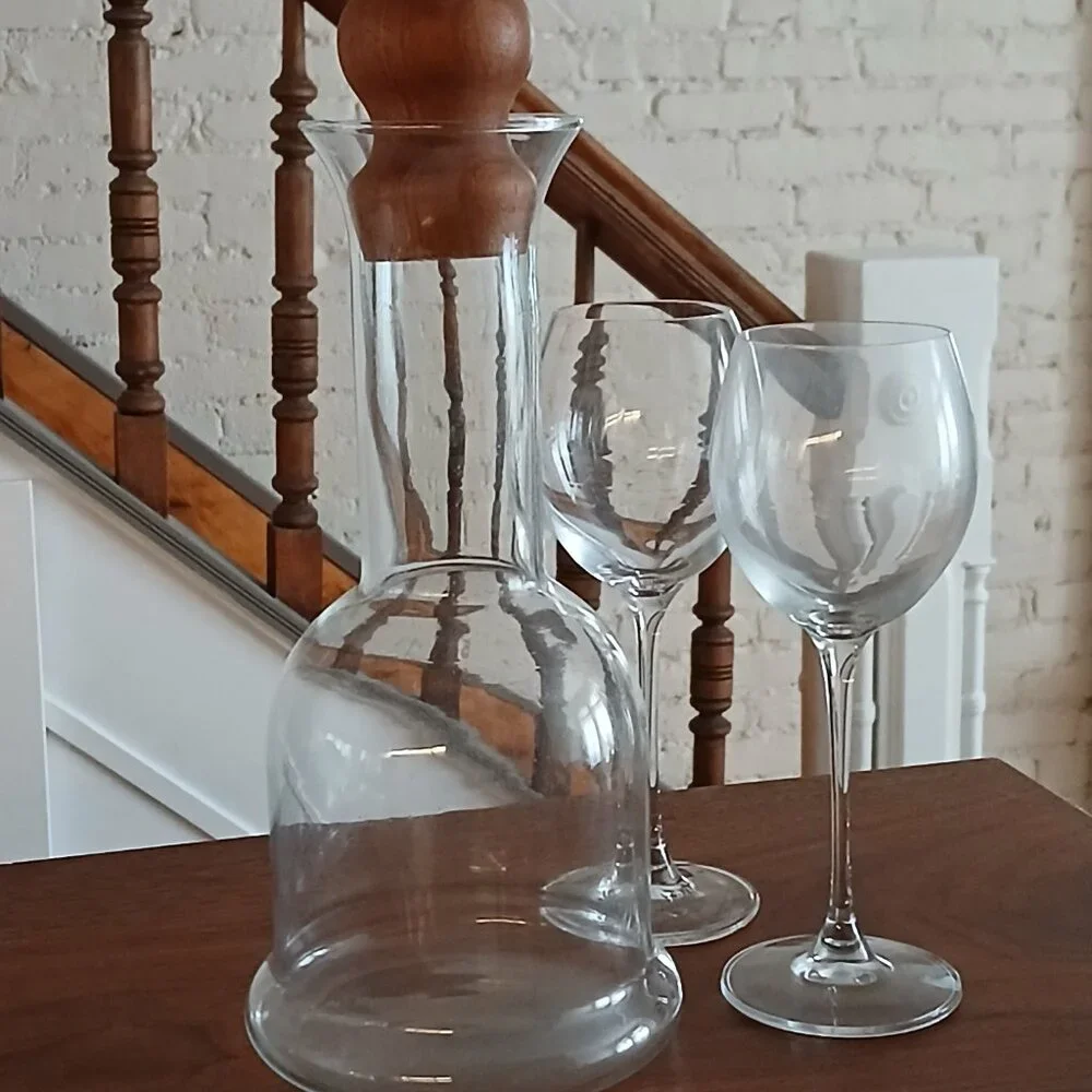 Glass Carafe with Wood Stopper